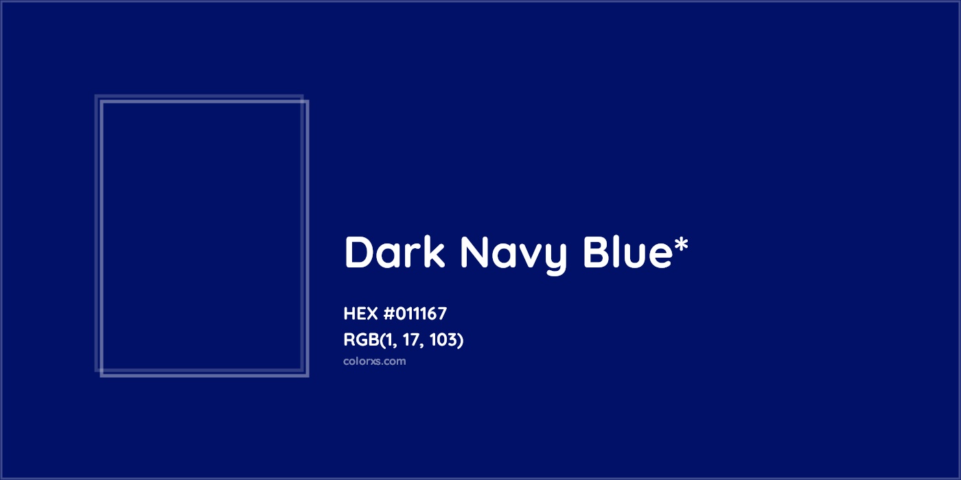 HEX #011167 Color Name, Color Code, Palettes, Similar Paints, Images