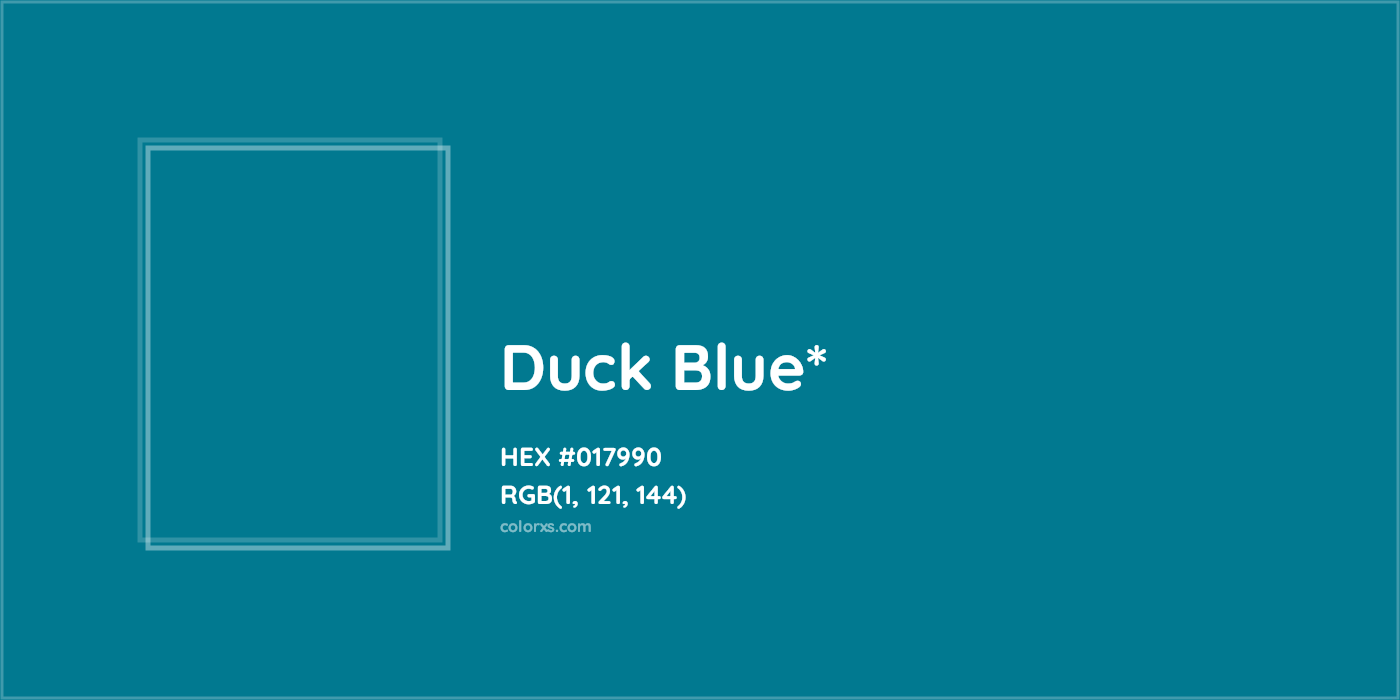 HEX #017990 Color Name, Color Code, Palettes, Similar Paints, Images