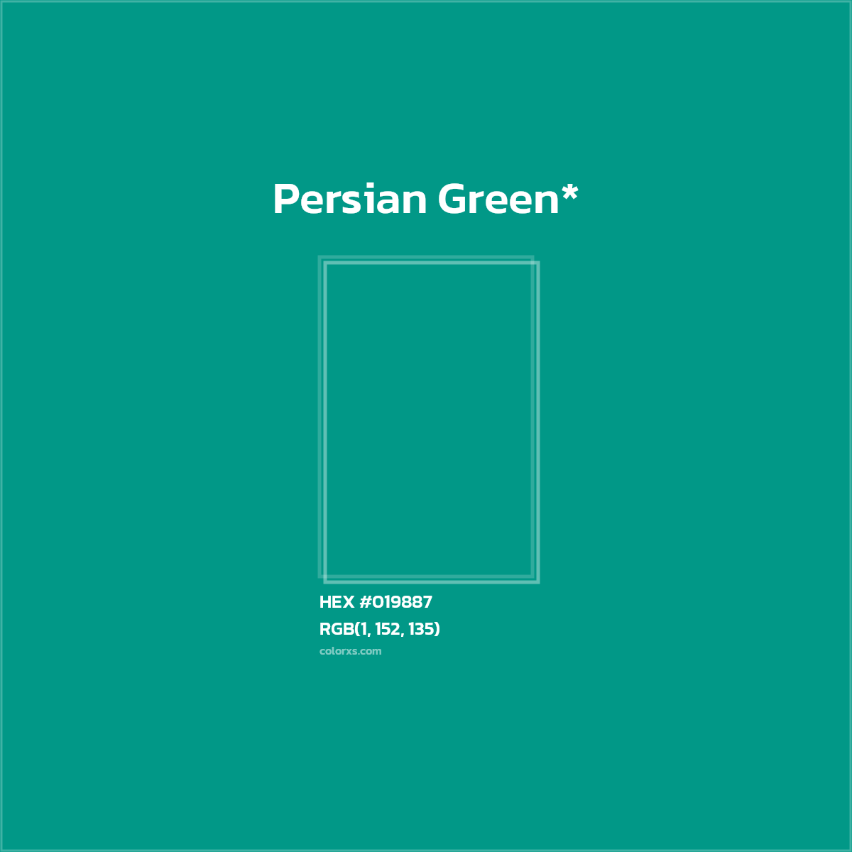 HEX #019887 Color Name, Color Code, Palettes, Similar Paints, Images