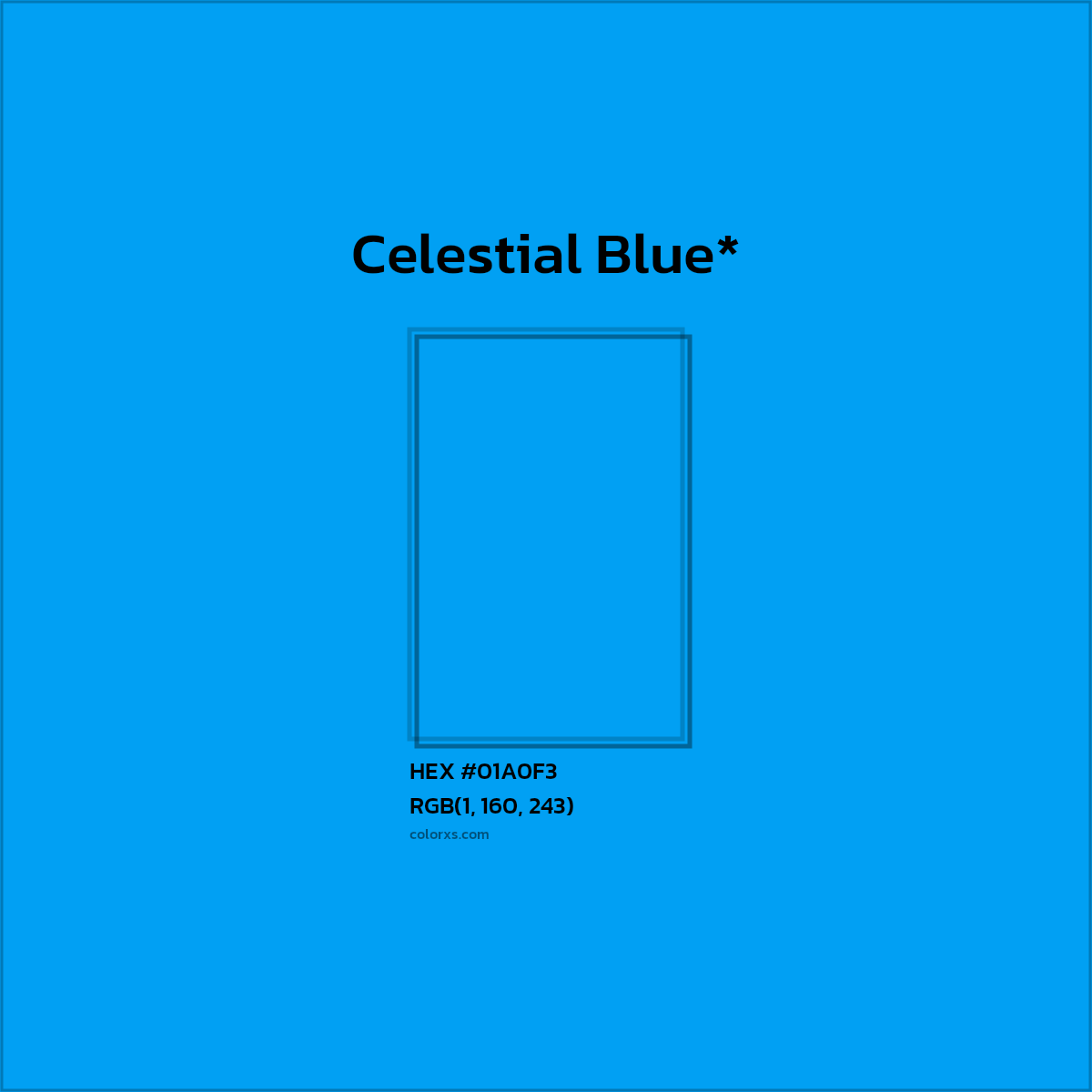 HEX #01A0F3 Color Name, Color Code, Palettes, Similar Paints, Images