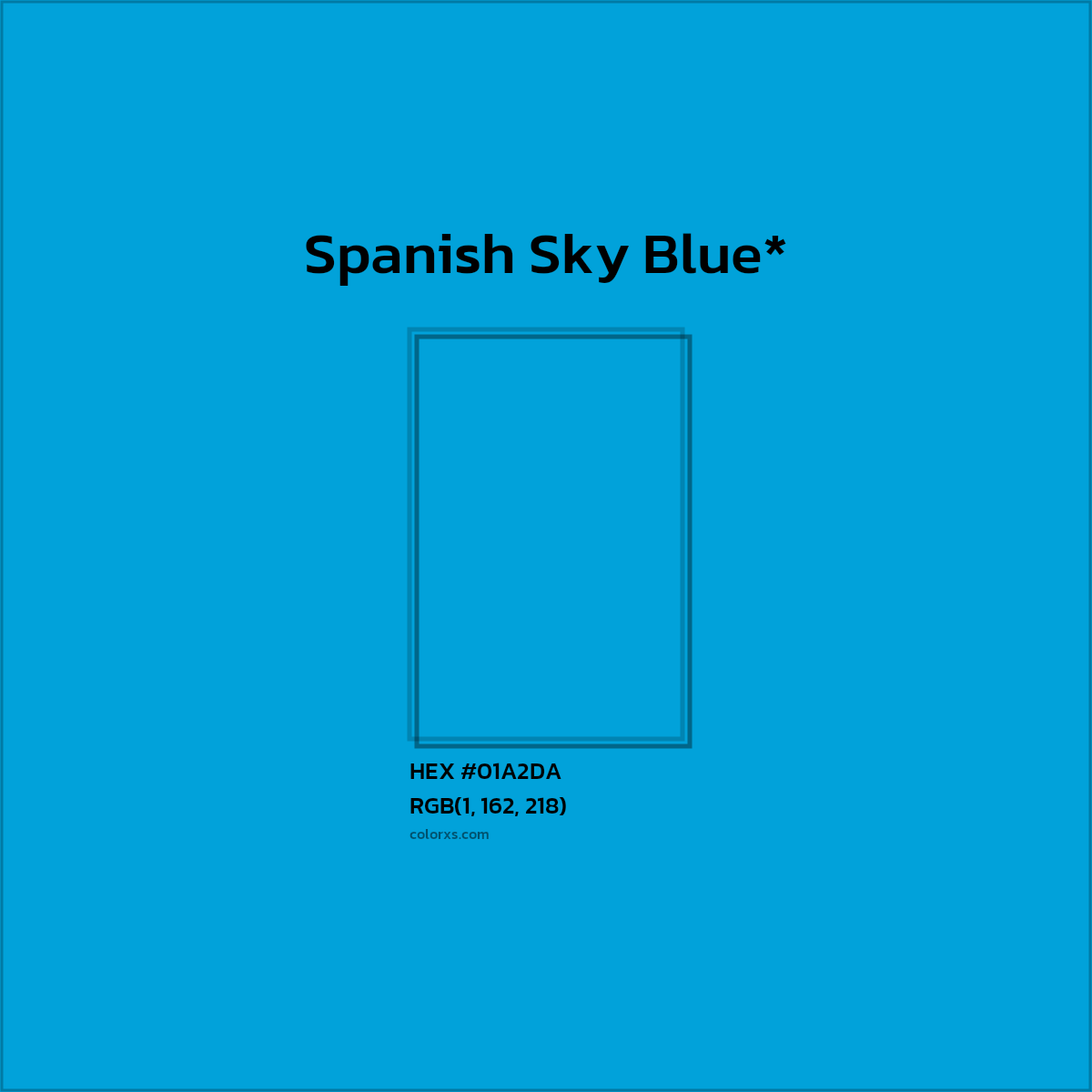 HEX #01A2DA Color Name, Color Code, Palettes, Similar Paints, Images
