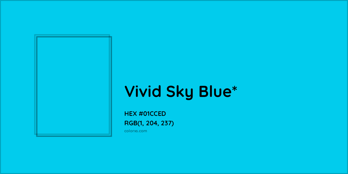 HEX #01CCED Color Name, Color Code, Palettes, Similar Paints, Images