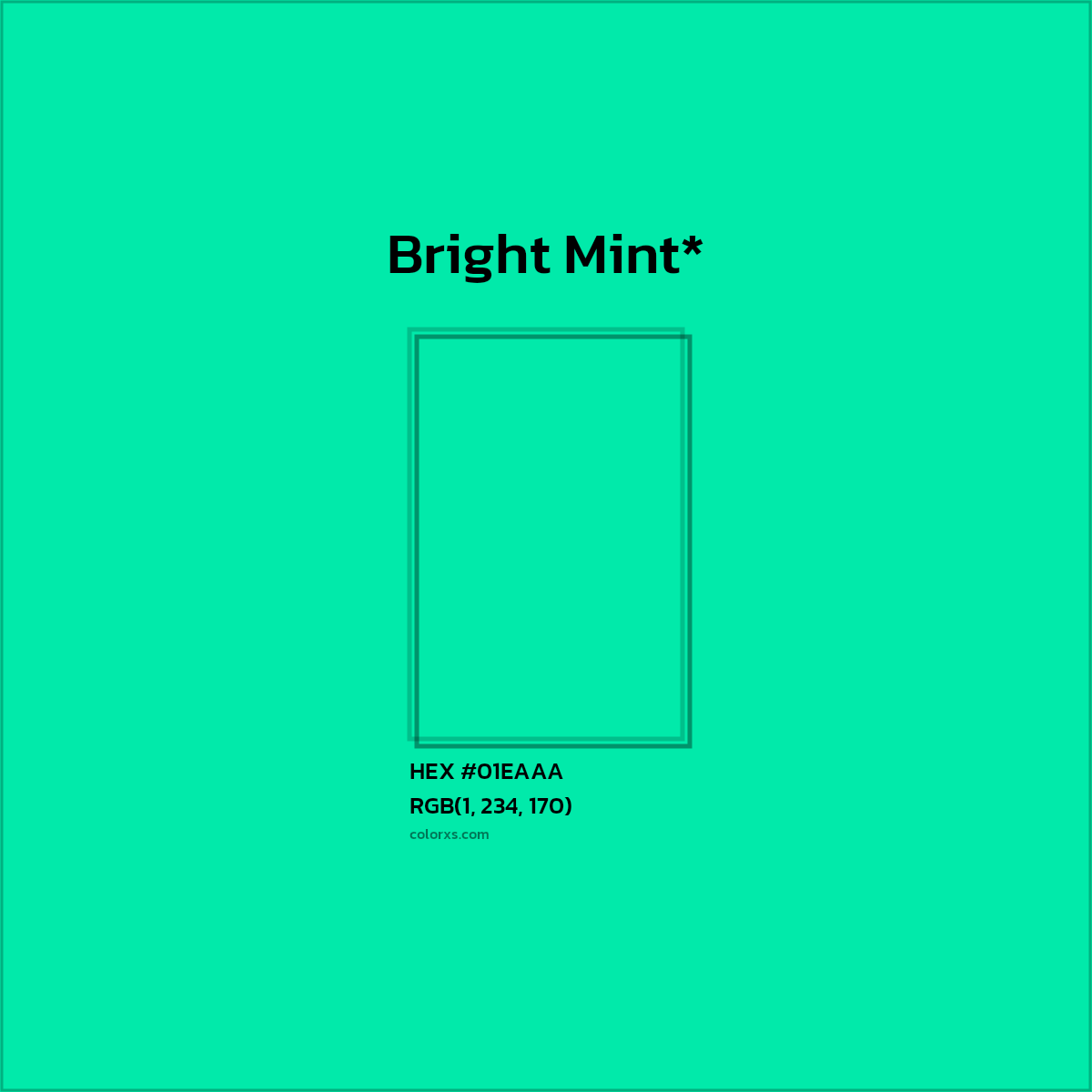 HEX #01EAAA Color Name, Color Code, Palettes, Similar Paints, Images