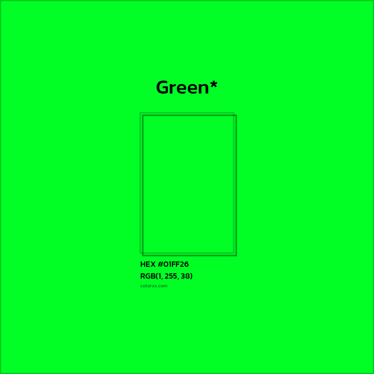 HEX #01FF26 Color Name, Color Code, Palettes, Similar Paints, Images