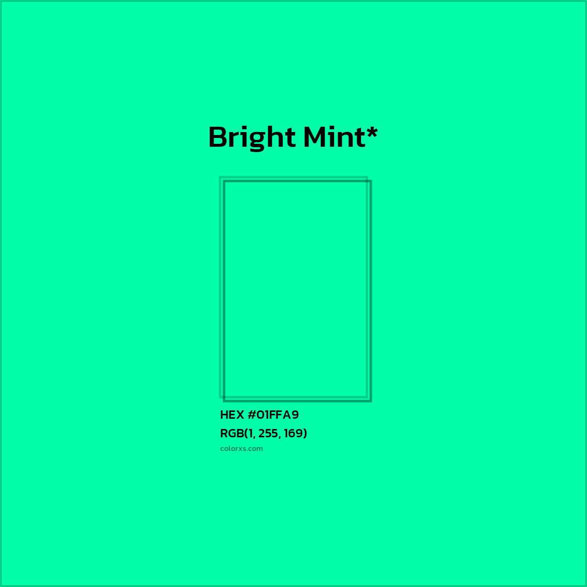 HEX #01FFA9 Color Name, Color Code, Palettes, Similar Paints, Images
