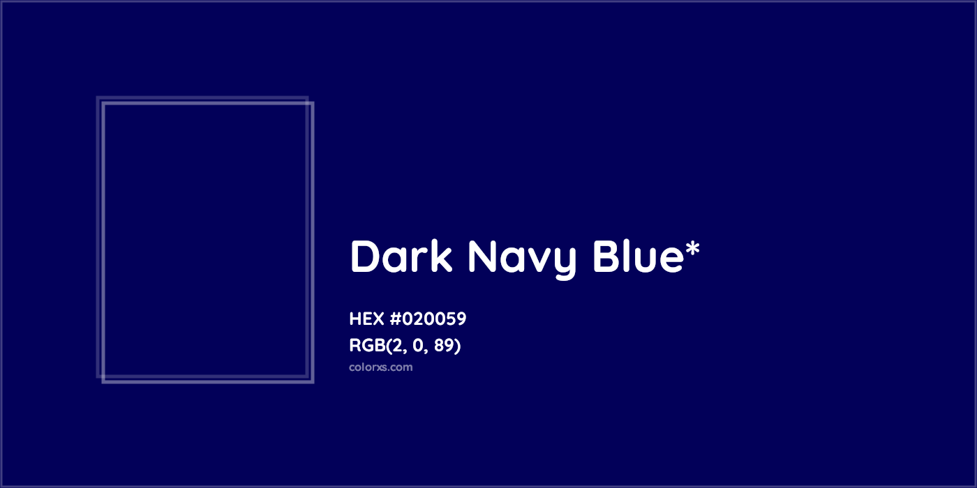 HEX #020059 Color Name, Color Code, Palettes, Similar Paints, Images