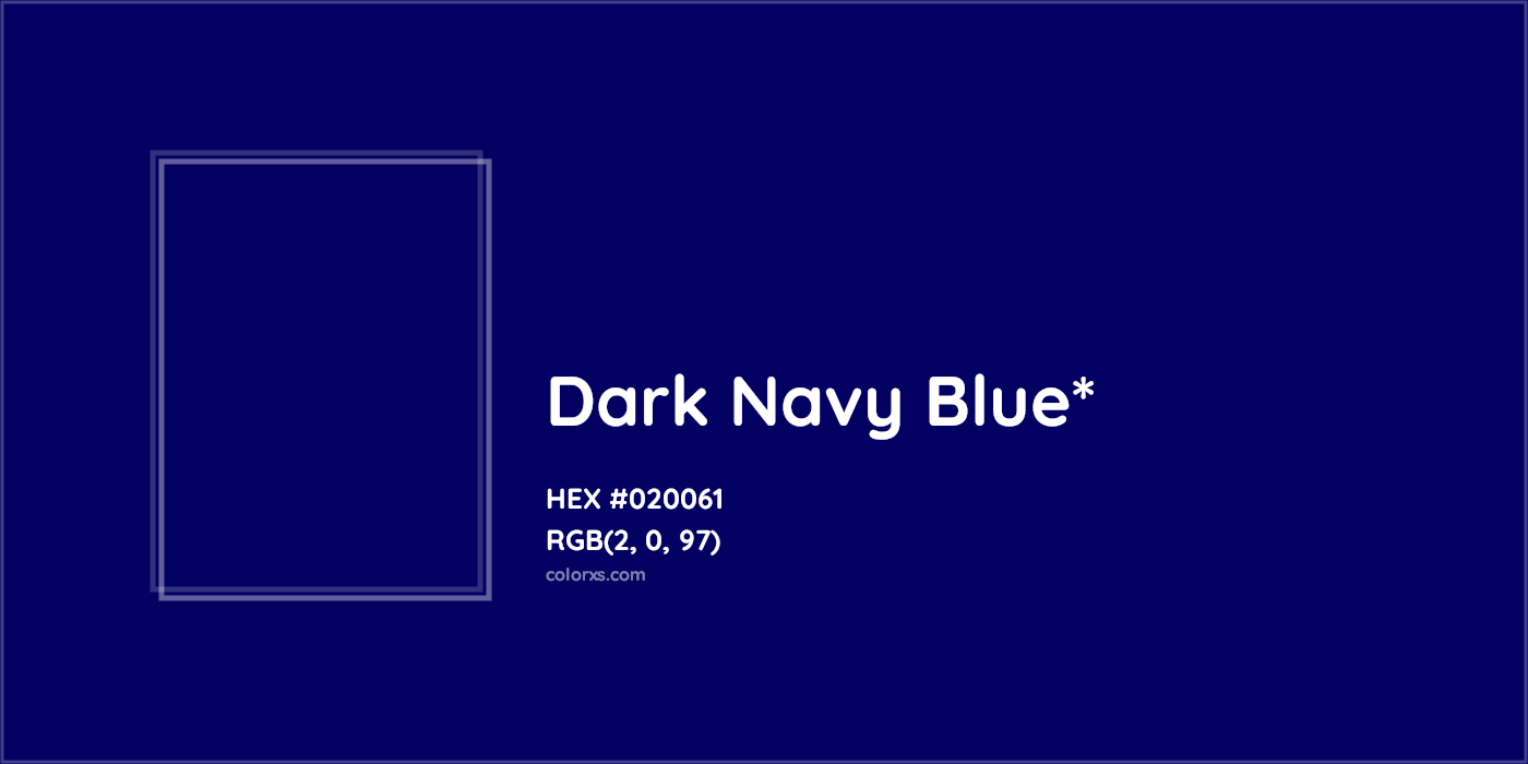 HEX #020061 Color Name, Color Code, Palettes, Similar Paints, Images