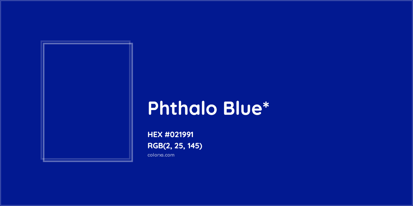 HEX #021991 Color Name, Color Code, Palettes, Similar Paints, Images