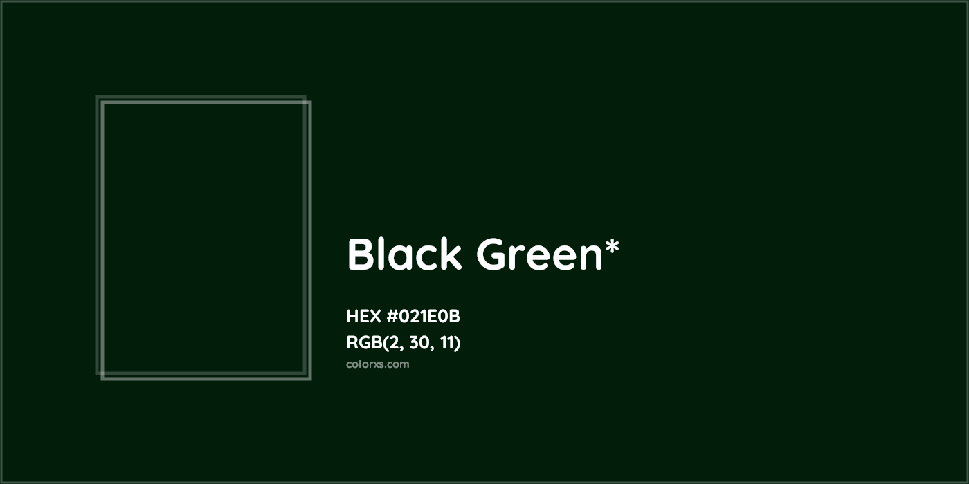 HEX #021E0B Color Name, Color Code, Palettes, Similar Paints, Images