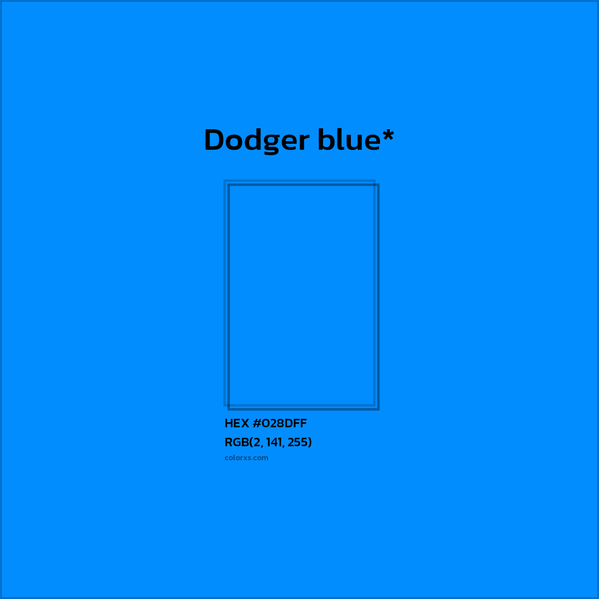 HEX #028DFF Color Name, Color Code, Palettes, Similar Paints, Images
