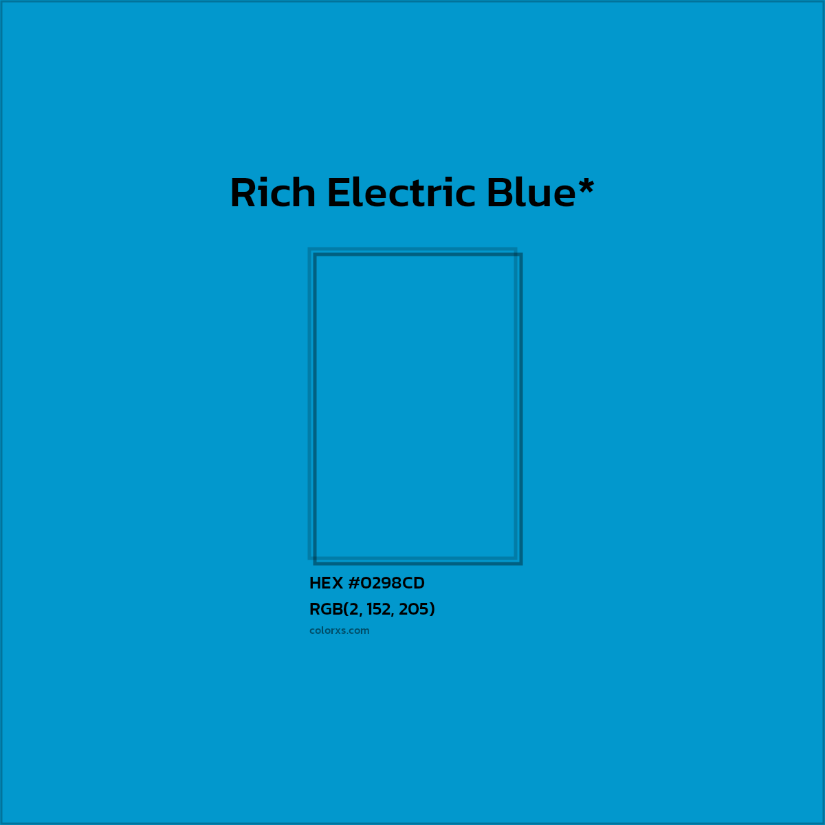 HEX #0298CD Color Name, Color Code, Palettes, Similar Paints, Images