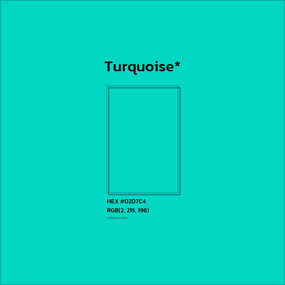 HEX #02D7C4 Color Name, Color Code, Palettes, Similar Paints, Images