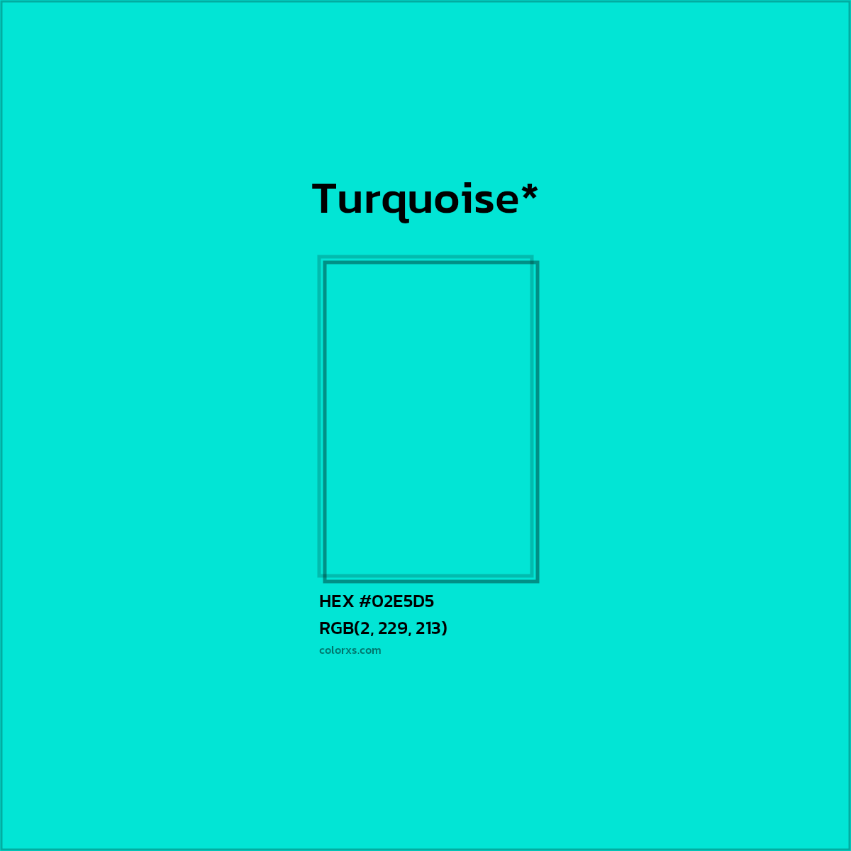 HEX #02E5D5 Color Name, Color Code, Palettes, Similar Paints, Images