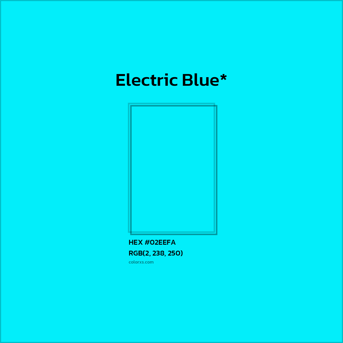 HEX #02EEFA Color Name, Color Code, Palettes, Similar Paints, Images