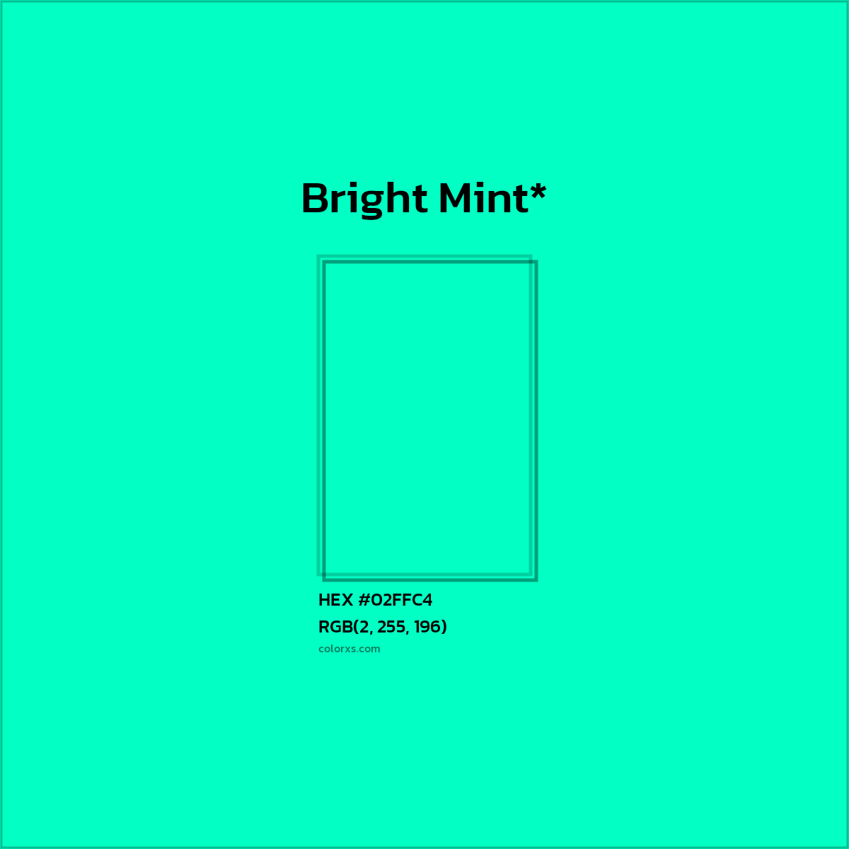 HEX #02FFC4 Color Name, Color Code, Palettes, Similar Paints, Images