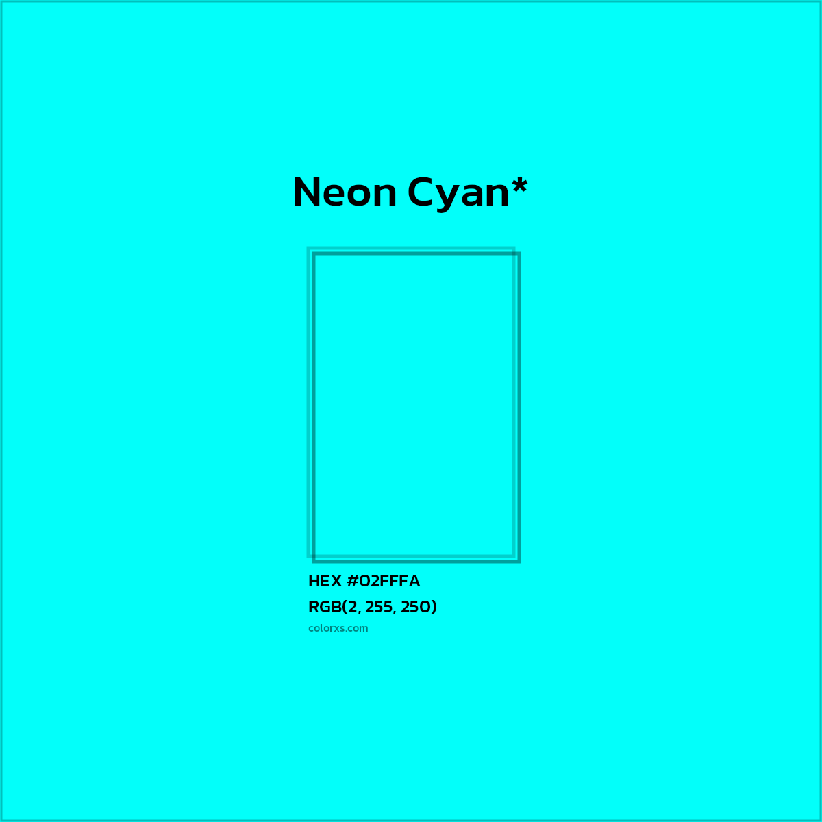 HEX #02FFFA Color Name, Color Code, Palettes, Similar Paints, Images