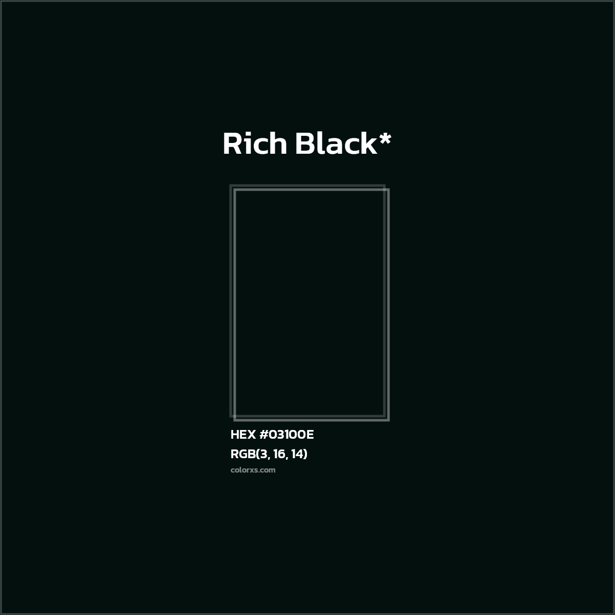 HEX #03100E Color Name, Color Code, Palettes, Similar Paints, Images