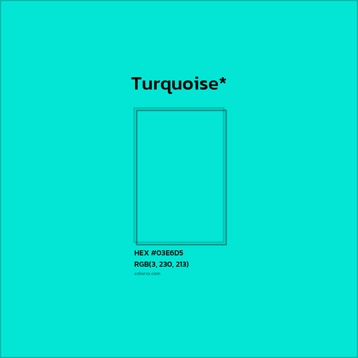 HEX #03E6D5 Color Name, Color Code, Palettes, Similar Paints, Images