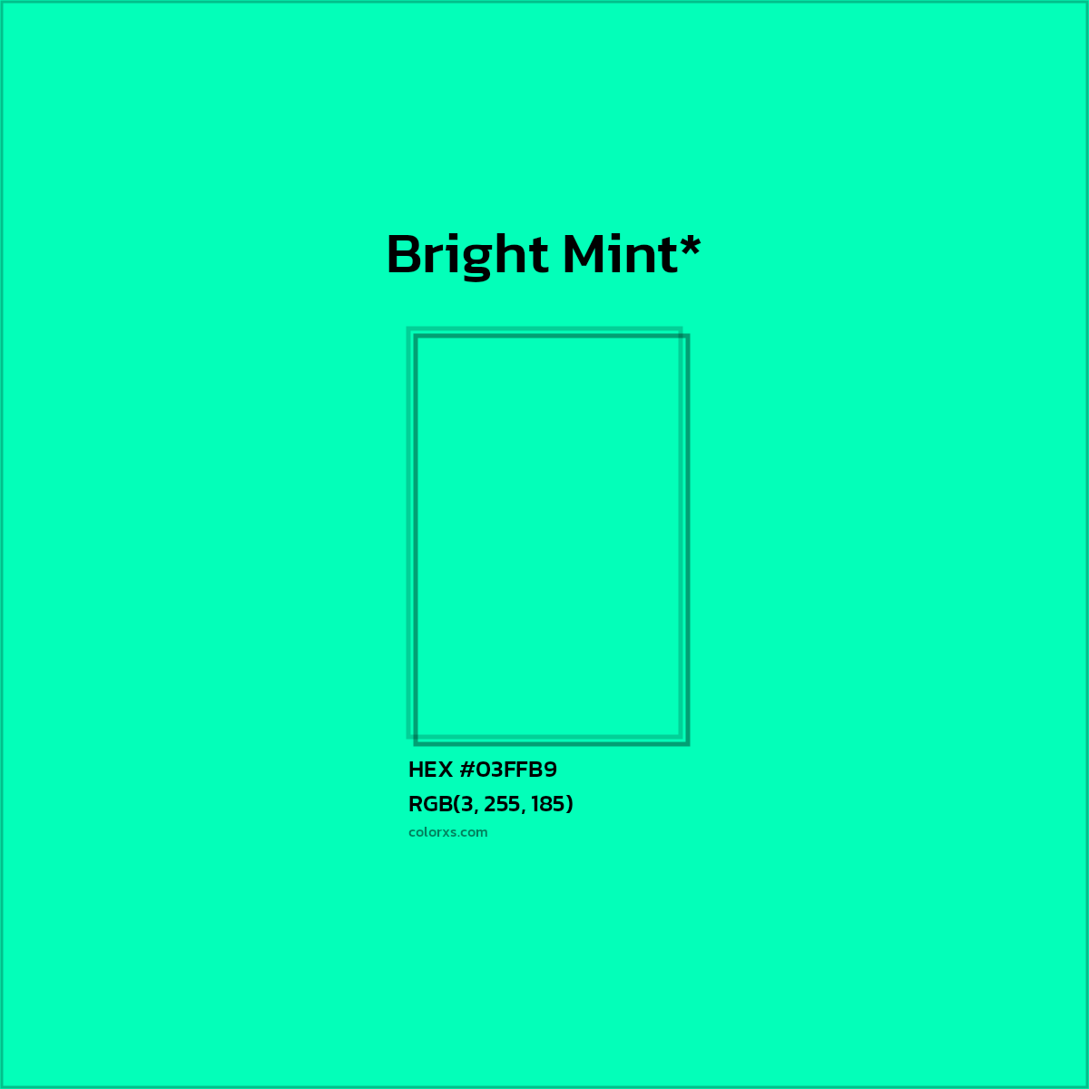 HEX #03FFB9 Color Name, Color Code, Palettes, Similar Paints, Images