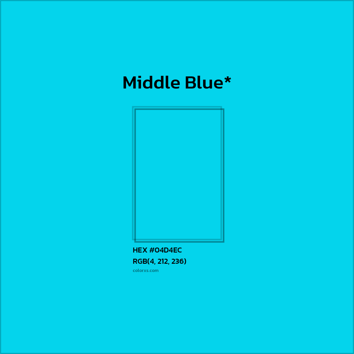 HEX #04D4EC Color Name, Color Code, Palettes, Similar Paints, Images