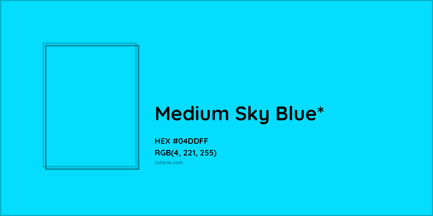 HEX #04DDFF Color Name, Color Code, Palettes, Similar Paints, Images