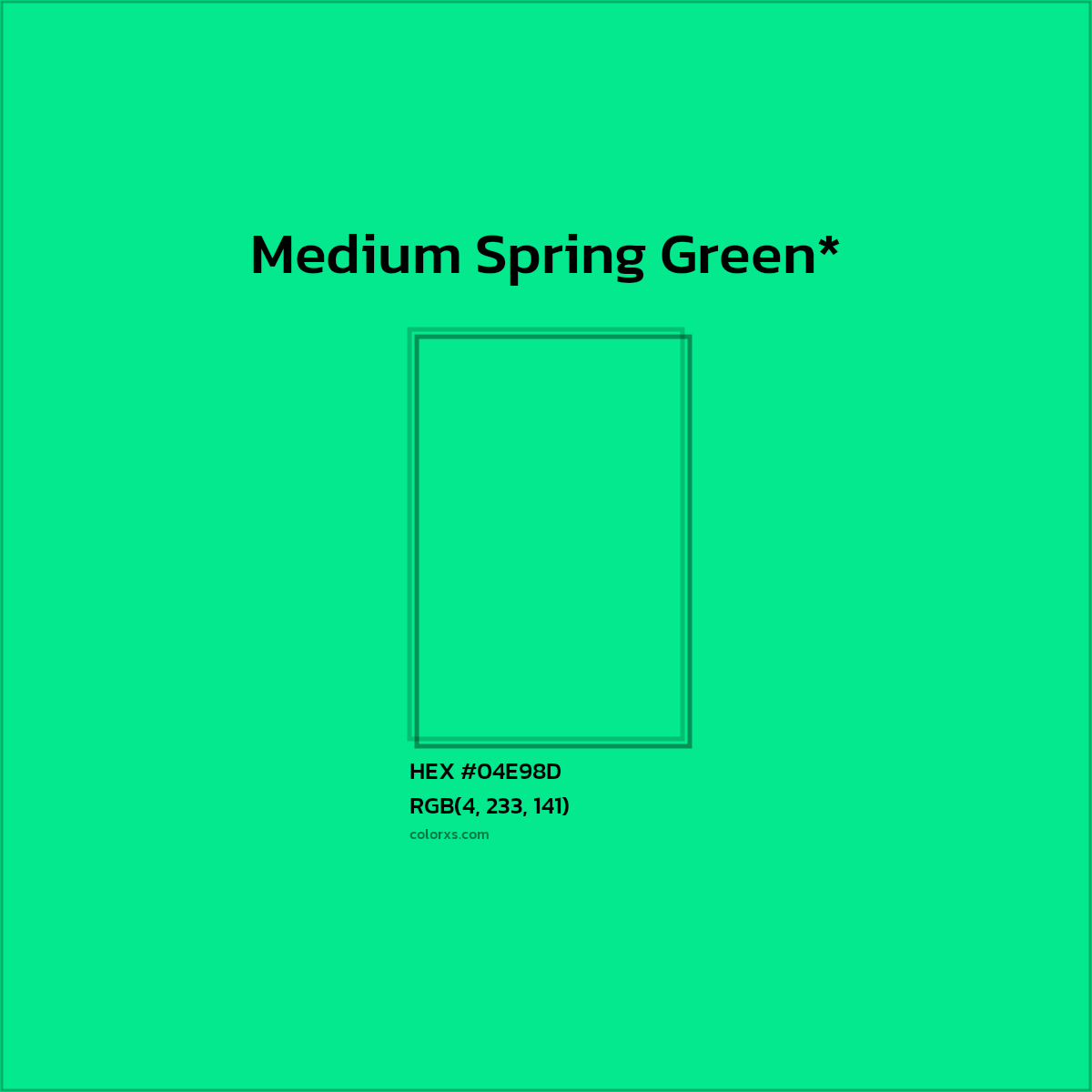 HEX #04E98D Color Name, Color Code, Palettes, Similar Paints, Images