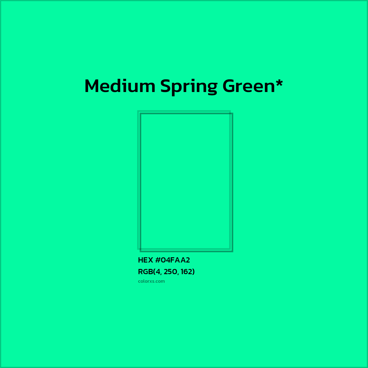 HEX #04FAA2 Color Name, Color Code, Palettes, Similar Paints, Images