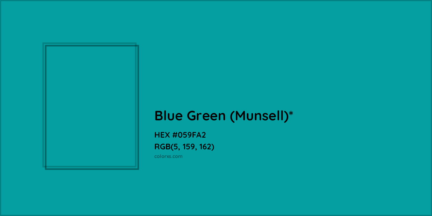 HEX #059FA2 Color Name, Color Code, Palettes, Similar Paints, Images