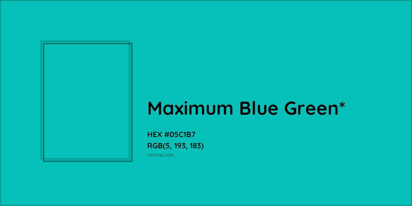 HEX #05C1B7 Color Name, Color Code, Palettes, Similar Paints, Images