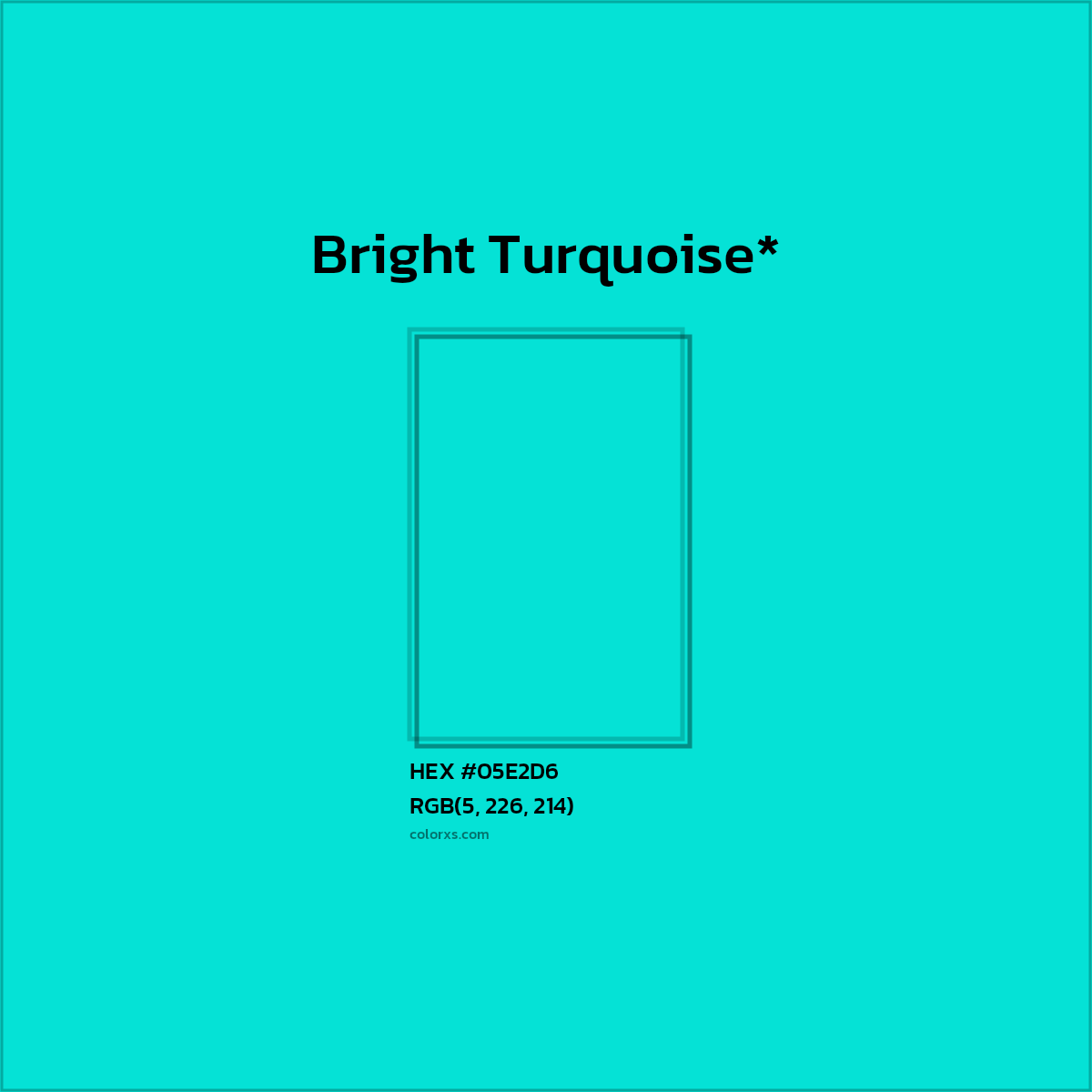 HEX #05E2D6 Color Name, Color Code, Palettes, Similar Paints, Images