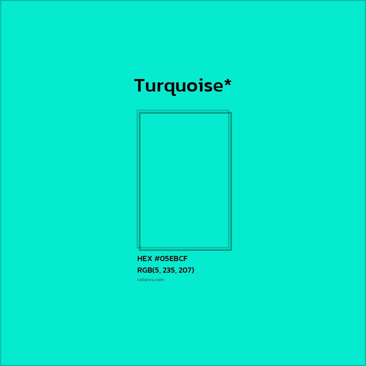 HEX #05EBCF Color Name, Color Code, Palettes, Similar Paints, Images