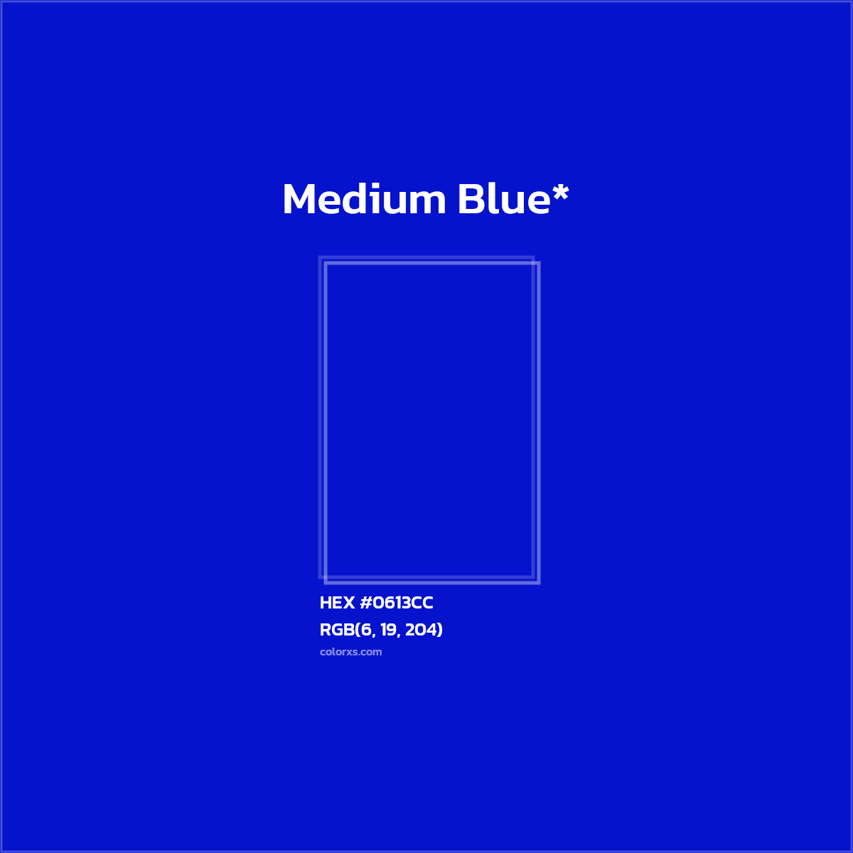 HEX #0613CC Color Name, Color Code, Palettes, Similar Paints, Images