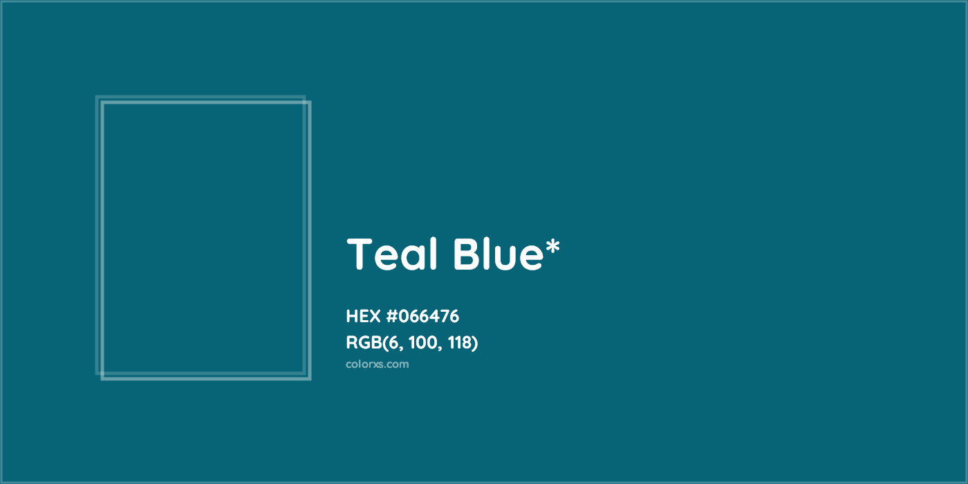 HEX #066476 Color Name, Color Code, Palettes, Similar Paints, Images