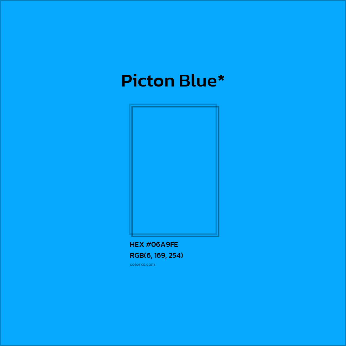 HEX #06A9FE Color Name, Color Code, Palettes, Similar Paints, Images