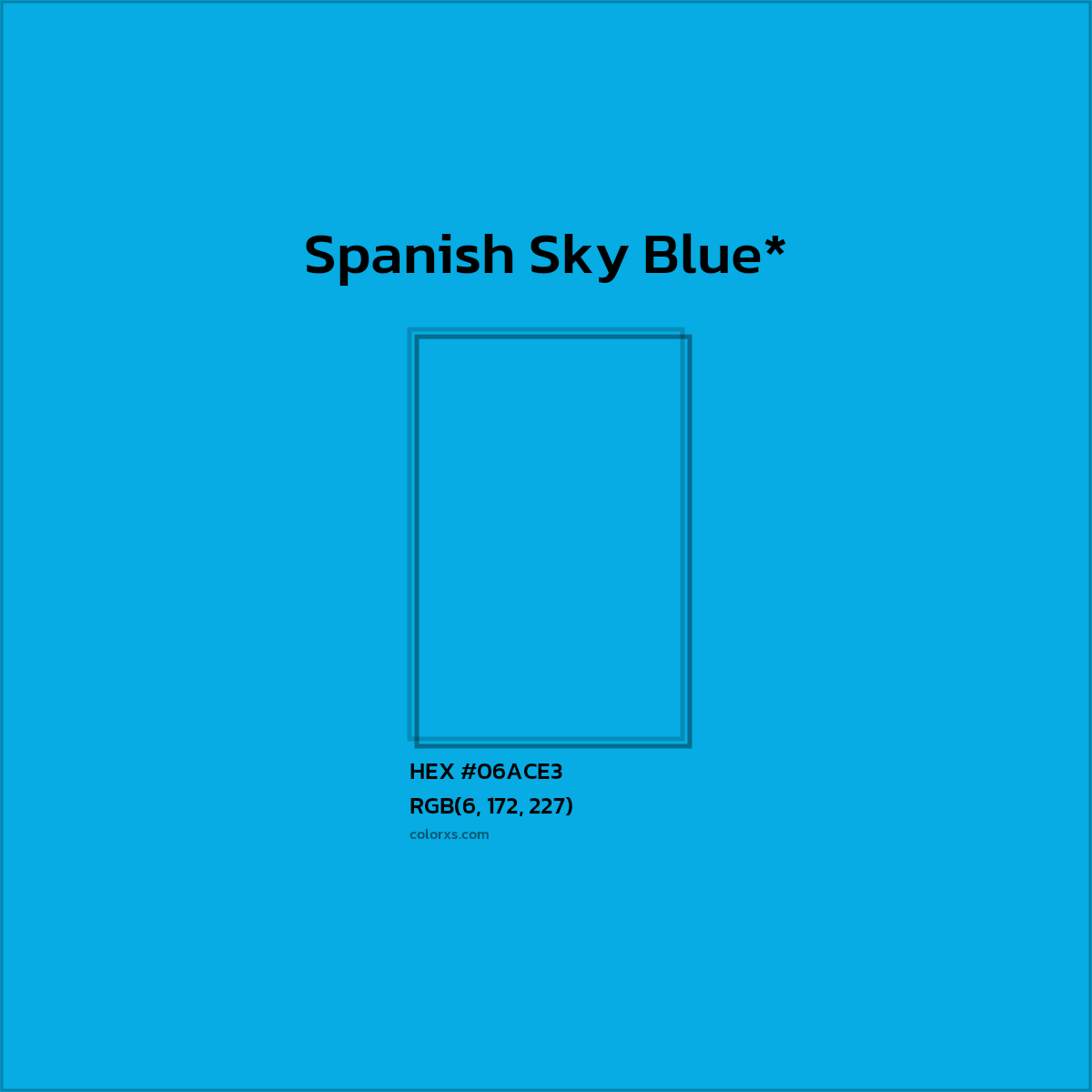 HEX #06ACE3 Color Name, Color Code, Palettes, Similar Paints, Images