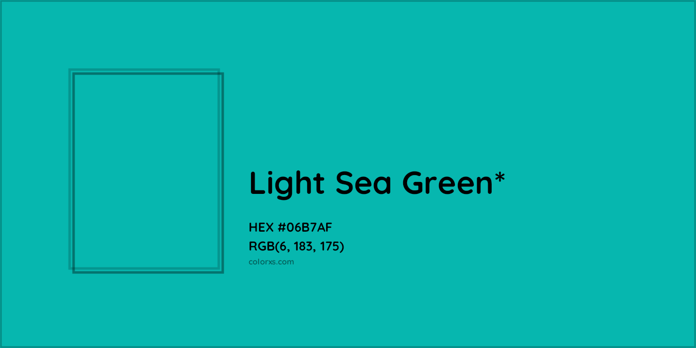 HEX #06B7AF Color Name, Color Code, Palettes, Similar Paints, Images