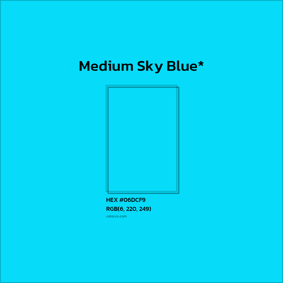 HEX #06DCF9 Color Name, Color Code, Palettes, Similar Paints, Images