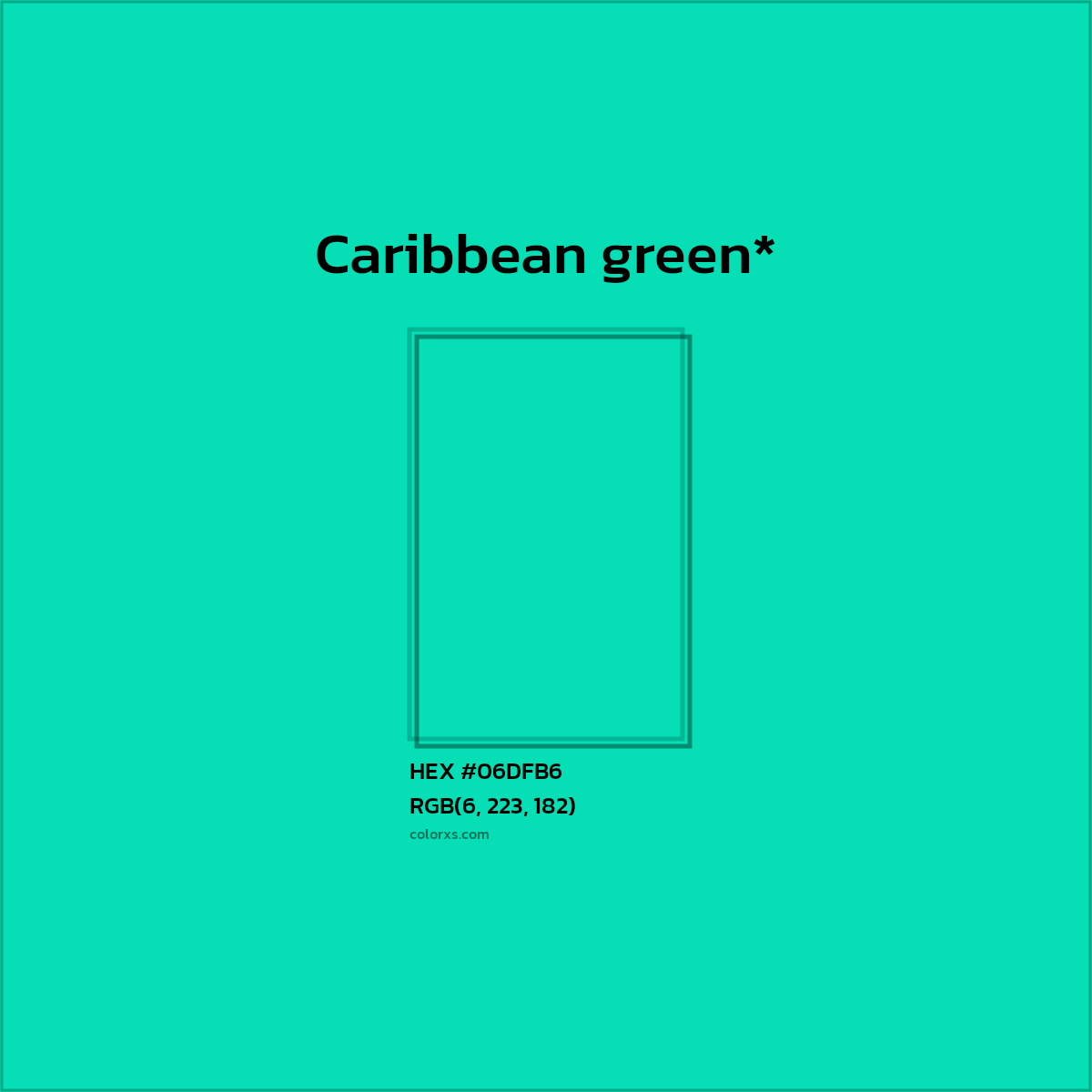HEX #06DFB6 Color Name, Color Code, Palettes, Similar Paints, Images