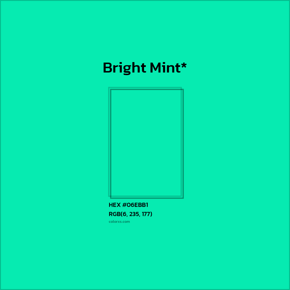 HEX #06EBB1 Color Name, Color Code, Palettes, Similar Paints, Images