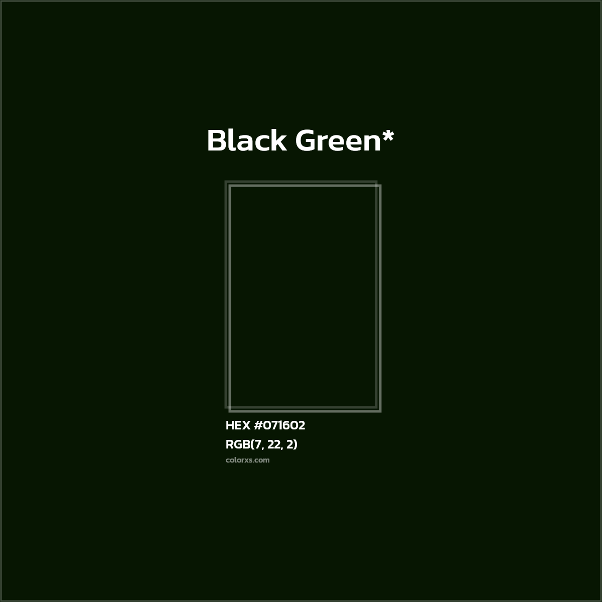 HEX #071602 Color Name, Color Code, Palettes, Similar Paints, Images