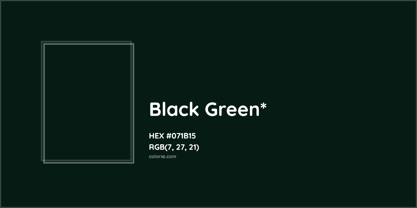 HEX #071B15 Color Name, Color Code, Palettes, Similar Paints, Images