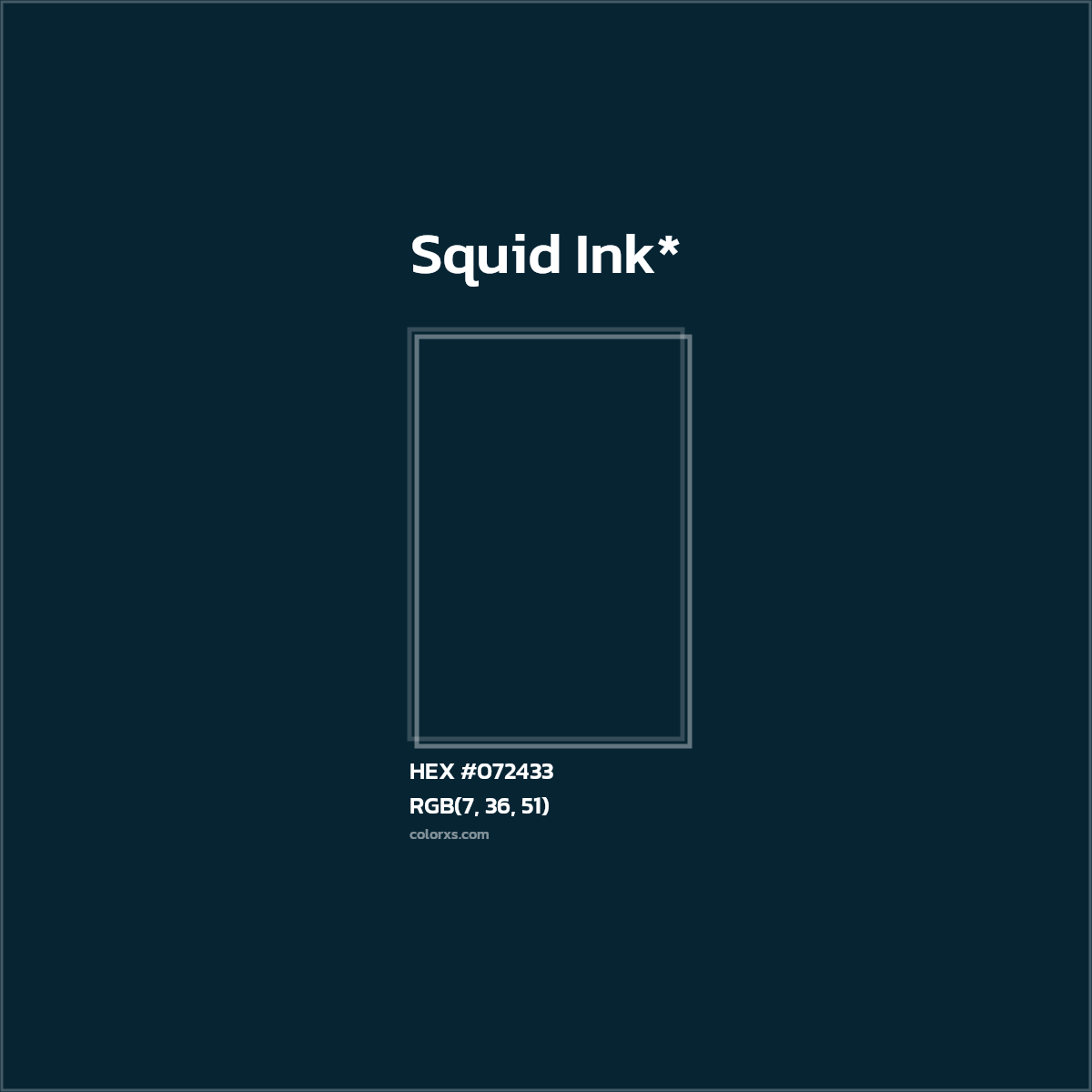 HEX #072433 Color Name, Color Code, Palettes, Similar Paints, Images