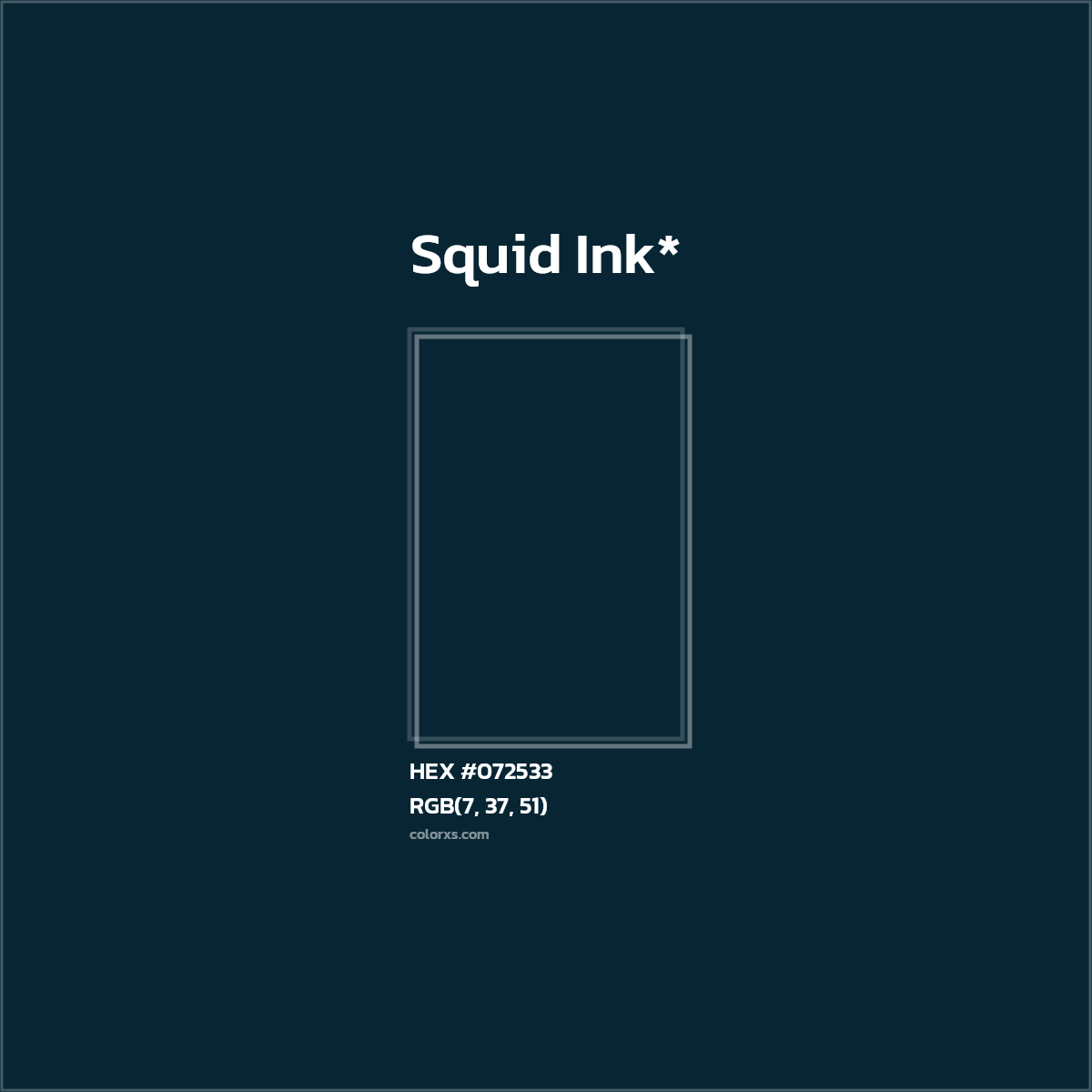HEX #072533 Color Name, Color Code, Palettes, Similar Paints, Images