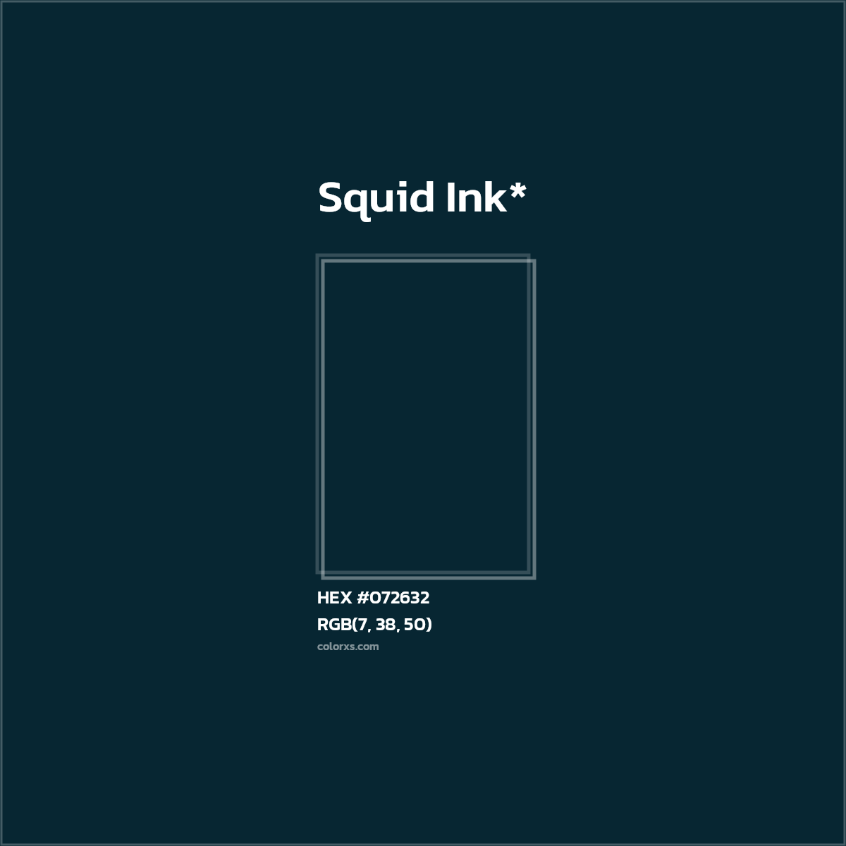 HEX #072632 Color Name, Color Code, Palettes, Similar Paints, Images