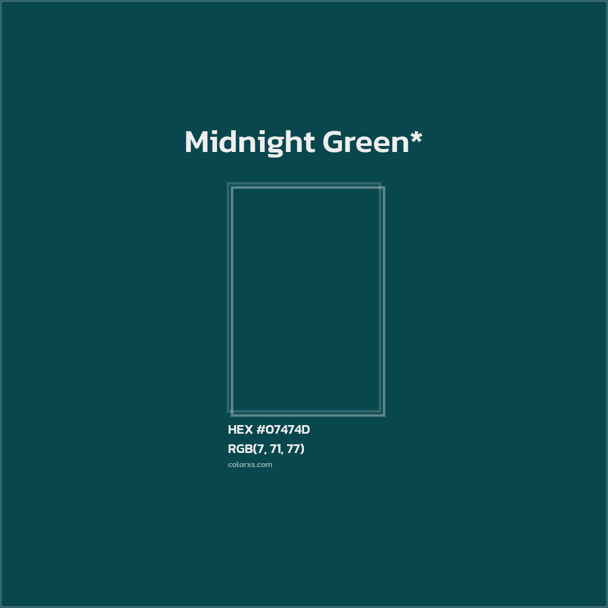 HEX #07474D Color Name, Color Code, Palettes, Similar Paints, Images