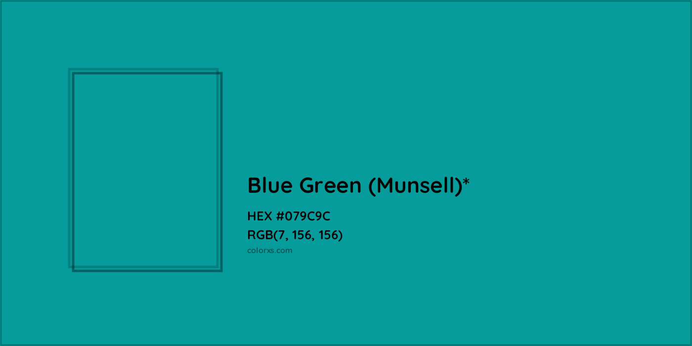 HEX #079C9C Color Name, Color Code, Palettes, Similar Paints, Images