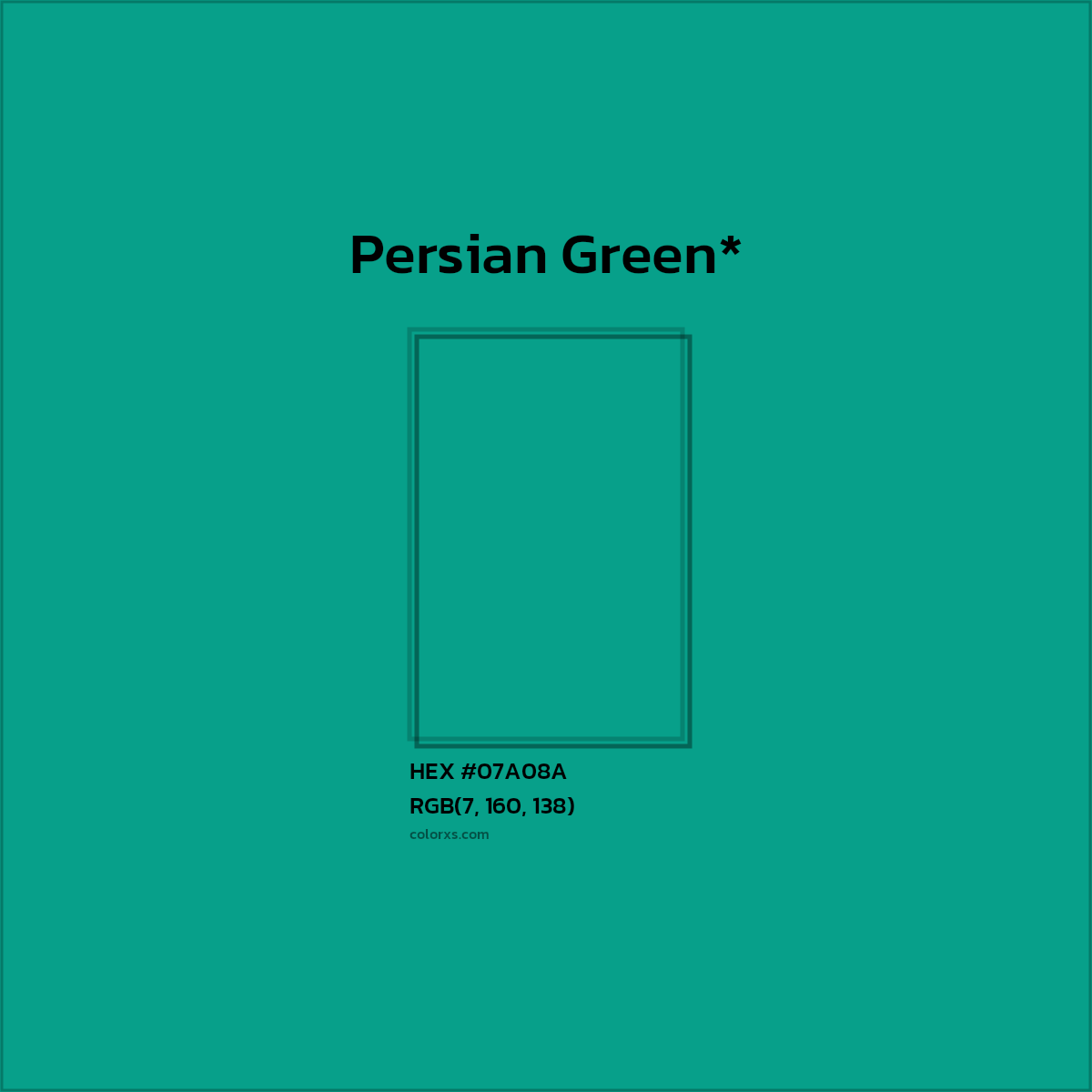 HEX #07A08A Color Name, Color Code, Palettes, Similar Paints, Images