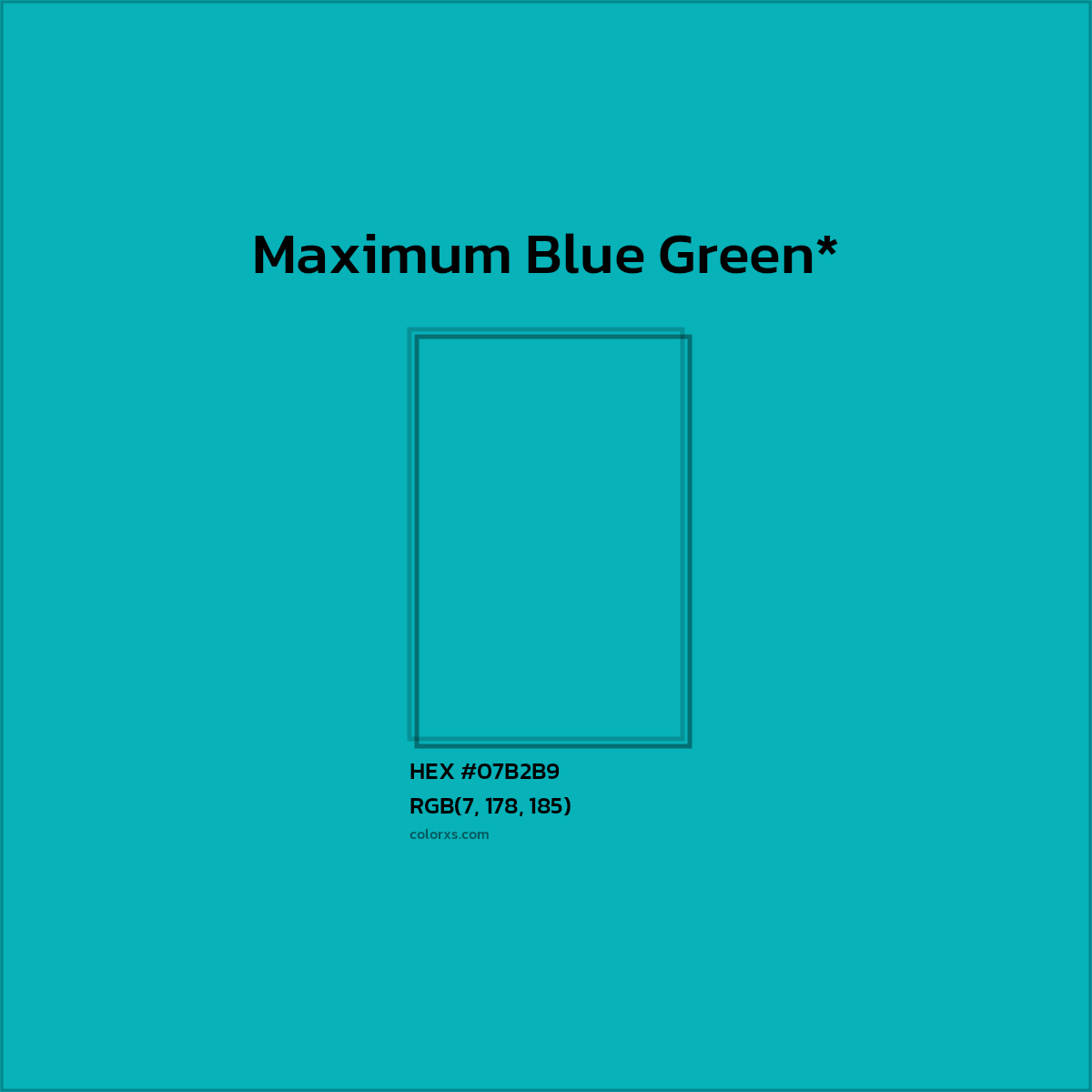 HEX #07B2B9 Color Name, Color Code, Palettes, Similar Paints, Images