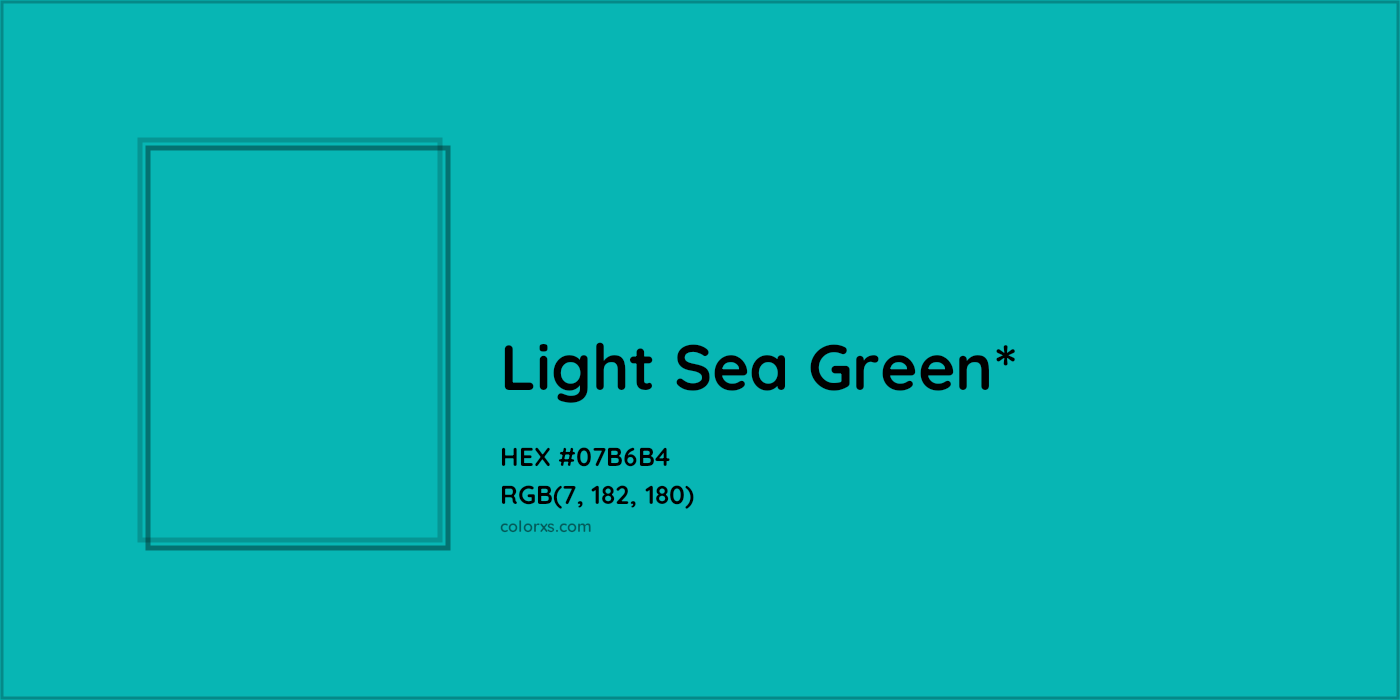 HEX #07B6B4 Color Name, Color Code, Palettes, Similar Paints, Images