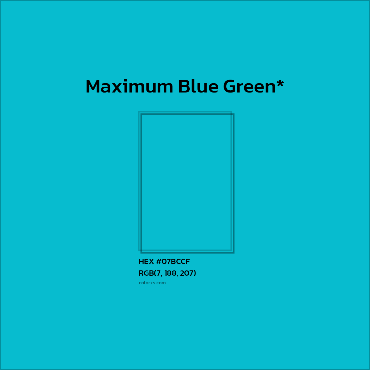 HEX #07BCCF Color Name, Color Code, Palettes, Similar Paints, Images